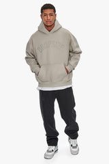 HEAVY OVERSIZE CURVED HOODIE STONE