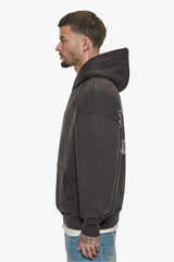 HEAVY OVERSIZE CARESS DOVES V2 HOODIE WASHED BLACK