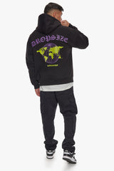 HEAVY OVERSIZE WORLDWIDE LOGO HOODIE WASHED BLACK