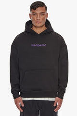 HEAVY OVERSIZE WORLDWIDE LOGO HOODIE WASHED BLACK