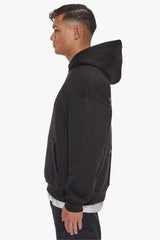 HEAVY OVERSIZE WORLDWIDE LOGO HOODIE WASHED BLACK