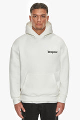 HEAVY OVERSIZE BIG LOGO HOODIE CREAM WHITE