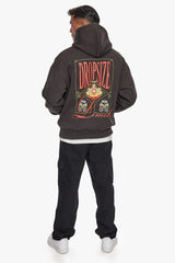 HEAVY OVERSIZE BIG LOGO HOODIE WASHED BLACK