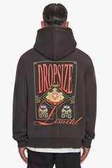 HEAVY OVERSIZE BIG LOGO HOODIE WASHED BLACK