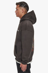 HEAVY OVERSIZE BIG LOGO HOODIE WASHED BLACK