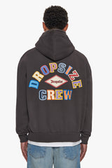 HEAVY OVERSIZE MULTICOLOR LOGO HOODIE WASHED BLACK