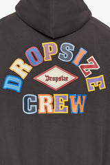 HEAVY OVERSIZE MULTICOLOR LOGO HOODIE WASHED BLACK