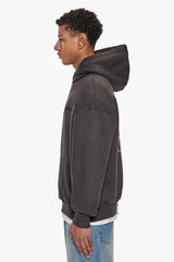 HEAVY OVERSIZE MULTICOLOR LOGO HOODIE WASHED BLACK