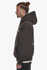 HEAVY OVERSIZE MARBLE WORLDWIDE HOODIE WASHED BLACK
