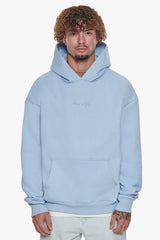 HEAVY OVERSIZE MIDDLE EMBO HOODIE BABY BLUE