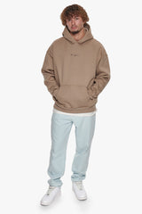 HEAVY OVERSIZE MIDDLE EMBO HOODIE SILVER MINK