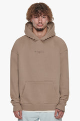 HEAVY OVERSIZE MIDDLE EMBO HOODIE SILVER MINK