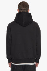 HEAVY OVERSIZE ALLOVER EMBO HOODIE BLACK