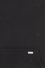 HEAVY OVERSIZE ALLOVER EMBO HOODIE BLACK
