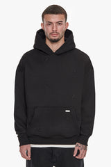 HEAVY OVERSIZE ALLOVER EMBO HOODIE BLACK
