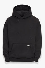 HEAVY OVERSIZE ALLOVER EMBO HOODIE BLACK