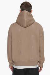 HEAVY OVERSIZE ALLOVER EMBO HOODIE SILVER MINK