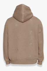 HEAVY OVERSIZE ALLOVER EMBO HOODIE SILVER MINK