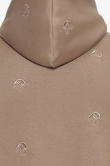 HEAVY OVERSIZE ALLOVER EMBO HOODIE SILVER MINK