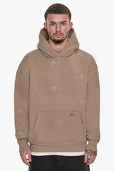HEAVY OVERSIZE ALLOVER EMBO HOODIE SILVER MINK