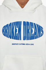 HEAVY OVERSIZE OVAL BROKEN DREAMS HOODIE CREAM WHITE