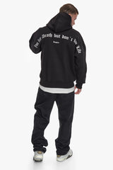 HEAVY OVERSIZE FEAR DEATH HOODIE BLACK