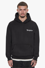 HEAVY OVERSIZE FEAR DEATH HOODIE BLACK