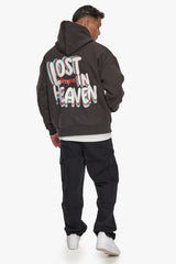 HEAVY OVERSIZE 3D LOST IN HEAVEN HOODIE WASHED BLACK