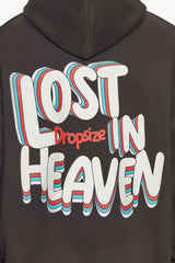 HEAVY OVERSIZE 3D LOST IN HEAVEN HOODIE WASHED BLACK