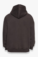 SUPER HEAVY OVERSIZE  V2 MIDDLE EMBO HOODIE WASHED BLACK / BLACK
