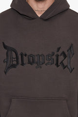 SUPER HEAVY OVERSIZE  V2 MIDDLE EMBO HOODIE WASHED BLACK / BLACK