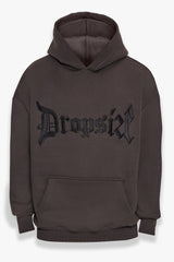 SUPER HEAVY OVERSIZE  V2 MIDDLE EMBO HOODIE WASHED BLACK / BLACK