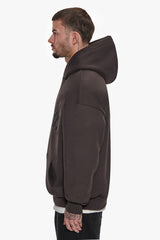SUPER HEAVY OVERSIZE  V2 MIDDLE EMBO HOODIE WASHED BLACK / BLACK