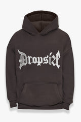 SUPER HEAVY OVERSIZE  V2 MIDDLE EMBO HOODIE WASHED BLACK / WHITE