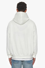 SUPER HEAVY OVERSIZE EMBO HOODIE CREAM  BORDEAUX