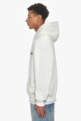 SUPER HEAVY OVERSIZE EMBO HOODIE CREAM  BORDEAUX