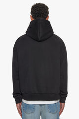 HEAVY OVERSIZE CRIME OUTLINE HOODIE BLACK