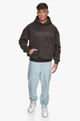 HEAVY OVERSIZE RHINESTONE HOODIE WASHED BLACK