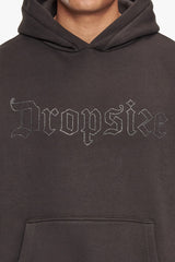 HEAVY OVERSIZE RHINESTONE HOODIE WASHED BLACK