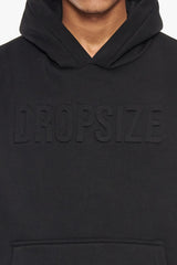 HEAVY OVERSIZE EMBOSSED HOODIE BLACK