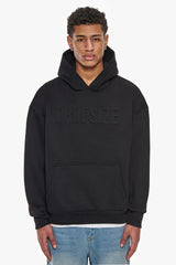 HEAVY OVERSIZE EMBOSSED HOODIE BLACK