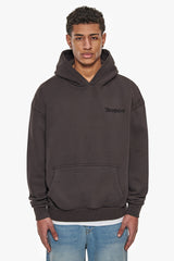 HEAVY OVERSIZE CHERRY FLOWERS HOODIE WASHED BLACK