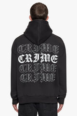 HEAVY OVERSIZE QUADCRIME HOODIE BLACK