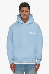 HEAVY OVERSIZE PRAY LOVE HUSTLE HOODIE BABY BLUE