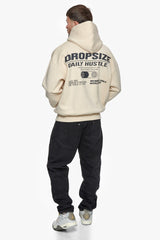 HEAVY OVERSIZE HUSTLE IN SILENCE HOODIE COCONUT MILK / GREY