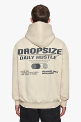 HEAVY OVERSIZE HUSTLE IN SILENCE HOODIE COCONUT MILK / GREY