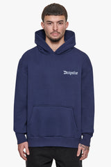 HEAVY OVERSIZE EMBO HOODIE BLACK IRIS