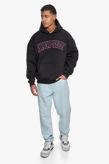 HEAVY OVERSIZE FLAT V2 EMBO HOODIE BLACK