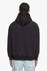 HEAVY OVERSIZE FLAT V2 EMBO HOODIE BLACK