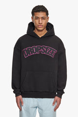 HEAVY OVERSIZE FLAT V2 EMBO HOODIE BLACK